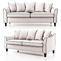 modern double sofa fabric double sofa 3d model