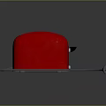 Shiny Red Toaster Kitchen Appliance With Power Cord And Modern Design