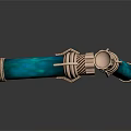 Turquoise Decorative Columns With Gold Metallic Frames And Glossy Surface Design