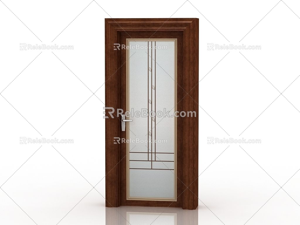 Jianou solid wood door interior door door 3d model