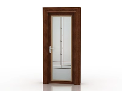 Jianou solid wood door interior door 3d model