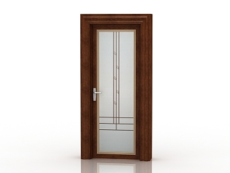 Jianou solid wood door interior door 3d model