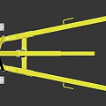 Yellow Industrial Mechanical Mobile Stand Structure With Wheels And Metal Frame