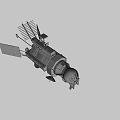 Advanced Spacecraft With Antenna Solar Panels And External Structure In Space