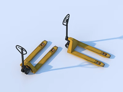 Heavy Duty Yellow Manual Pallet Jacks with Handle and Wheels for Daily Use 3d model