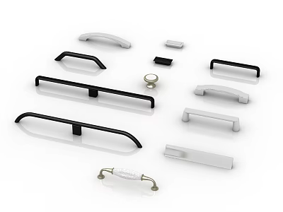 Various Furniture Handles With Different Designs And Colors For Home Decor 3d model
