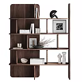 Modern Wooden Bookcase With Open Multi Tiered Shelves Books And Decorative Items