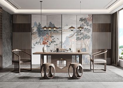 New Chinese Tea Room 3d model