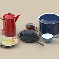 Kitchenware Pots and Pans Kitchen Supplies Tableware 3d model