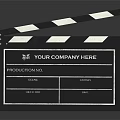 Classic Clapperboard With Black White Stripes Company Name Production No Date Scene Take Fields