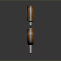 Kitchen Knives With Wooden Handles And Worn Metal Blades On Dark Surface With Reflections
