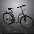 Modern City Bicycle With Green Frame Black Seat And Sleek Design Details
