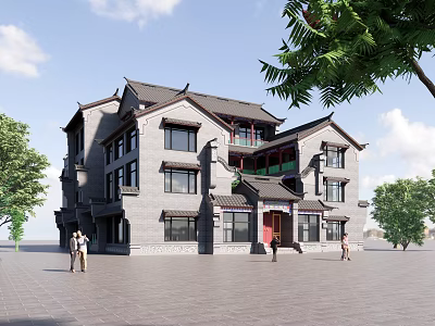 Chinese-style ancient public buildings 3d model