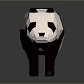 Low Poly 3D Panda Character Model With Simple Geometric Design 3d model