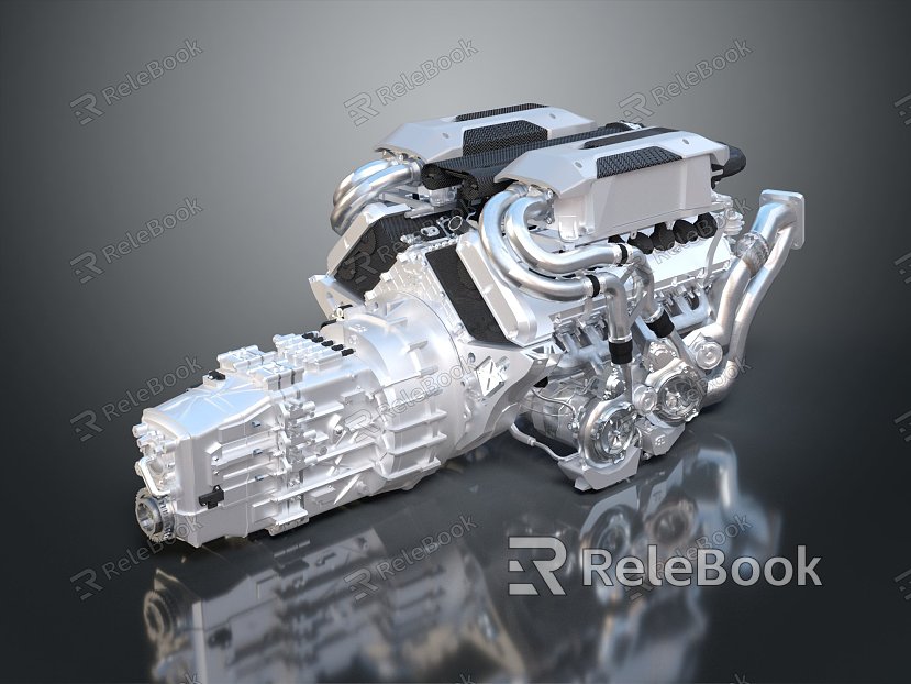 Modern engine Bugatti Chiron engine Jet engine Aircraft engine model