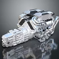 Modern engine Bugatti Chiron engine Jet engine Aircraft engine 3d model
