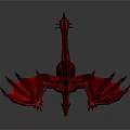 Artistic Red Dragon 3D Sculpture With Detailed Wings And Glossy Surface