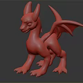 Blue Dragon 3D Figurine With White Horns Wings And White Tipped Claws