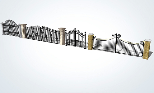 Jane European Gate Iron Gate 3d model