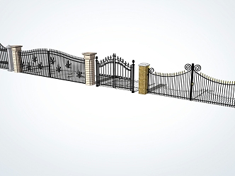 Jane European Gate Iron Gate 3d model