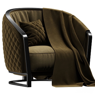 Rugiano European-style metal fabric leisure chair 3d model