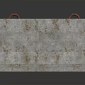 Concrete Construction Block With Rusted Surface And Red Handles On Top 3d model