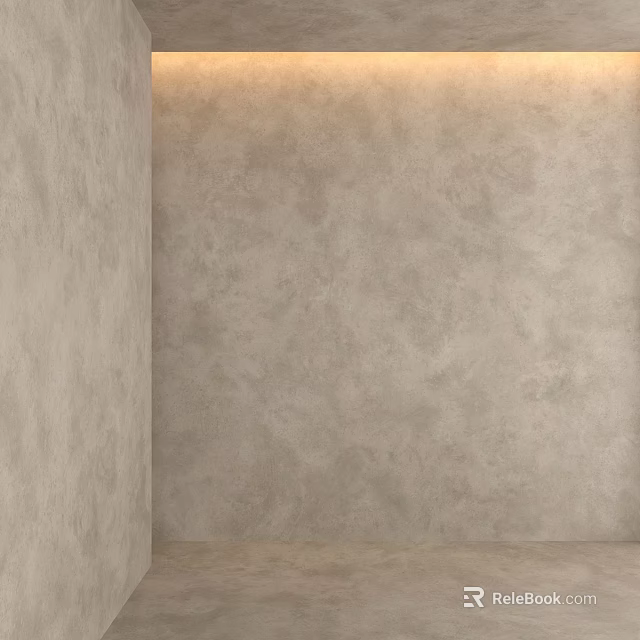 Neutral Beige Textured Wall Component With Subtle Pattern For Contemporary Interior 3d model 