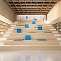 Modern Reading Room Step Library Reading Room Step Library Reading Space Book Bar 3d model