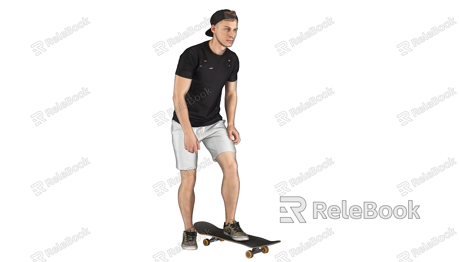 Skateboarding men hat reverse wearing men baseball cap shorts men model