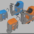 Commercial Cleaning Equipment Various Blue And Orange Floor Cleaning Machines For Business Use