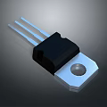 Black Electronic Transistor Component With Three Pins And Metal Base Hole 3d model