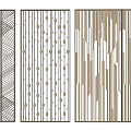 Modern Decorative Room Dividers With Different Geometric Patterns And Gold Lines 3d model