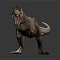 Realistic Tyrannosaurus Rex 3D Model Standing With Open Mouth And Detailed Skin