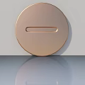Stylish Copper Hinged Door With Circular Design And Reflective Surface