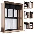 Modern Wooden Frame Casement Window With Clear Glass Panels And Multiple Design Styles