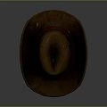 Brown Cowboy Hat Design With Red Braided Band And Classic Shape