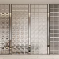 Modern partition glass brick partition 3d model
