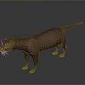Realistic Brown Otter 3D Model in Standing Pose with Neutral Gray Background