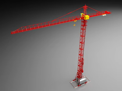Red Tower Crane Construction Machinery For Industrial Building Projects And Sites 3d model