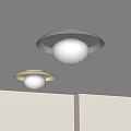 Two Modern Ceiling Lights With White Shade Silver And Gold Frame Design 3d model