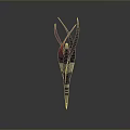 Modern Futuristic Black Red Dagger Design With Metallic Handle And Sharp Blade