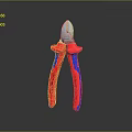 Professional Hardware Tool Pliers with Red and Blue Handles and Silver Head