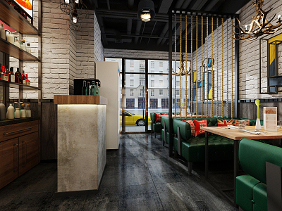 INDUSTRIAL LOFT RESTAURANT 3d model