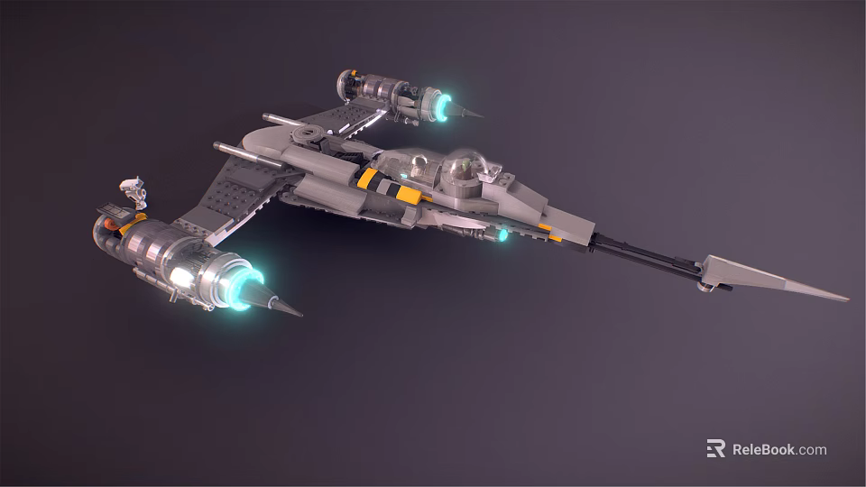 Futuristic Fighter Jet With Glowing Engines Advanced Weaponry And Cockpit 3d model 