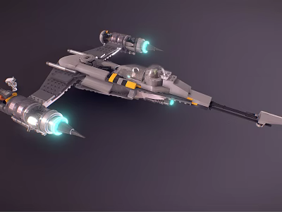 Futuristic Fighter Jet With Glowing Engines Advanced Weaponry And Cockpit 3d model