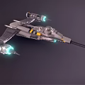 Futuristic Fighter Jet With Glowing Engines Advanced Weaponry And Cockpit