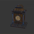 Vintage Wooden Table Clock With Ornate Carved Details And Roman Numeral Dial