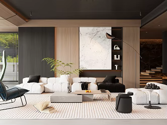modern living room 3d model