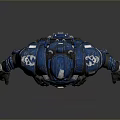 Game And Movie Character In Blue Futuristic Armor With Mechanical Structure Design