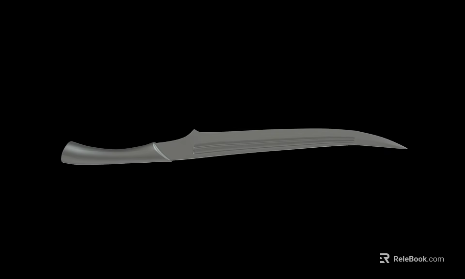 Tactical Curved Blade Knife With Ergonomic Handle And Durable Material For Outdoor Use 3d model 